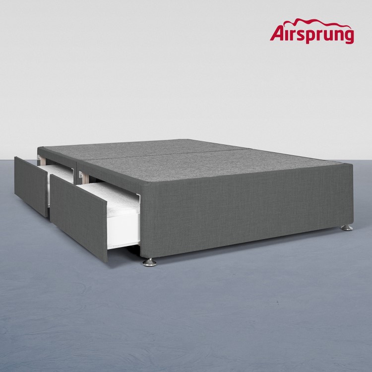 Airsprung Kelston Small Double 4 Drawer Divan Bed Base - Charcoal