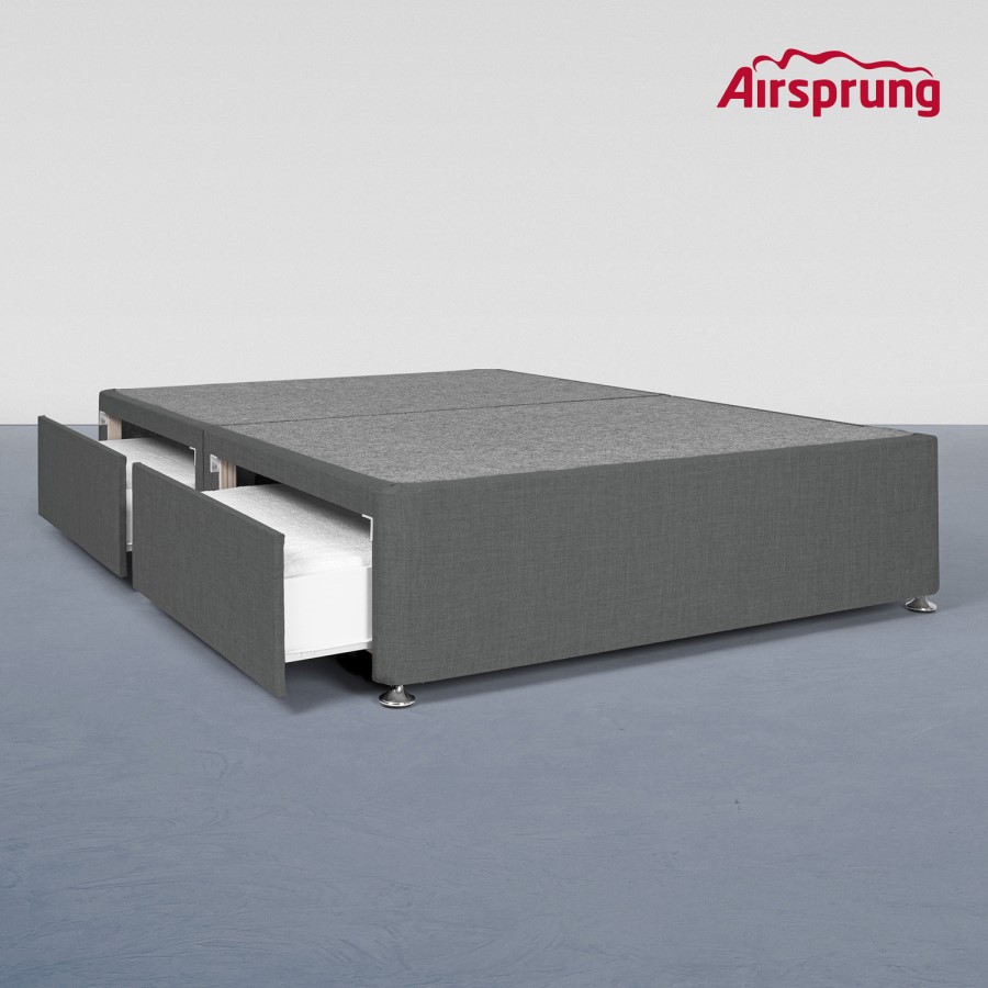 Airsprung Kelston King Size 4 Drawer Divan Bed Base - Charcoal