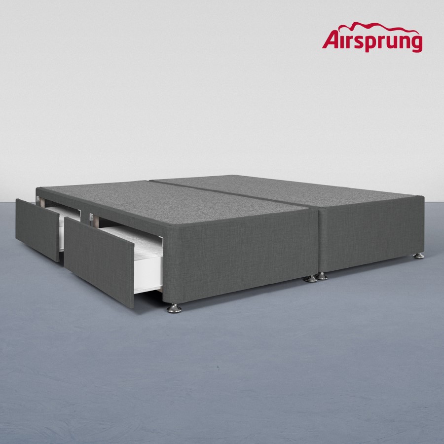 Airsprung Kelston Super King 4 Drawer Divan Bed Base - Charcoal