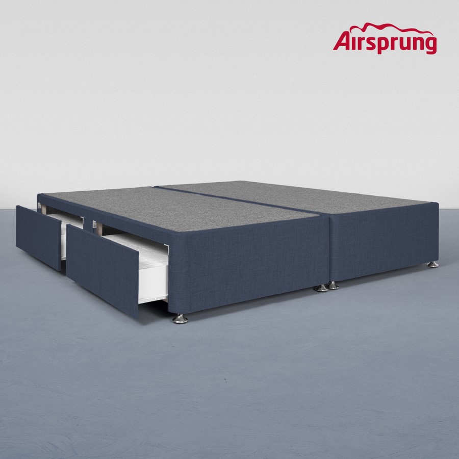 Airsprung Kelston Super King 4 Drawer Divan Bed Base - Midnight Blue