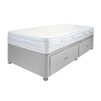 Airsprung Aria 1000 Memory Mattress with Grey 2 Drawer Platform Divan Bed - Single