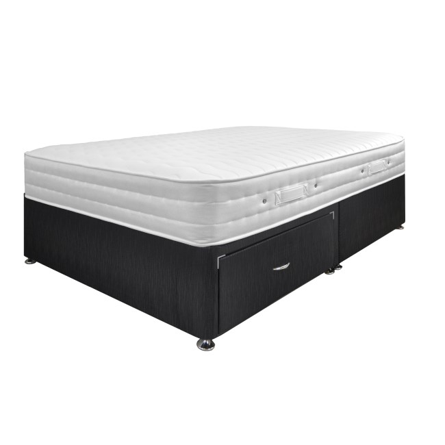 Airsprung Aria 1000 Memory Mattress with Black 2 Drawer Platform Divan Bed - King Size