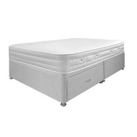 Airsprung Aria 1000 Memory Mattress with Grey 2 Drawer Platform Divan Bed - Super King