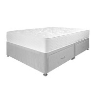 Airsprung Ortho Premium Mattress with Grey 4 Drawer Platform Divan Bed - Double