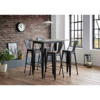 GRADE A1 - Grafton Industrial Bar Table Set - Julian Bowen 