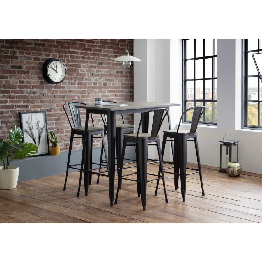 GRADE A1 - Grafton Industrial Bar Table Set - Julian Bowen 