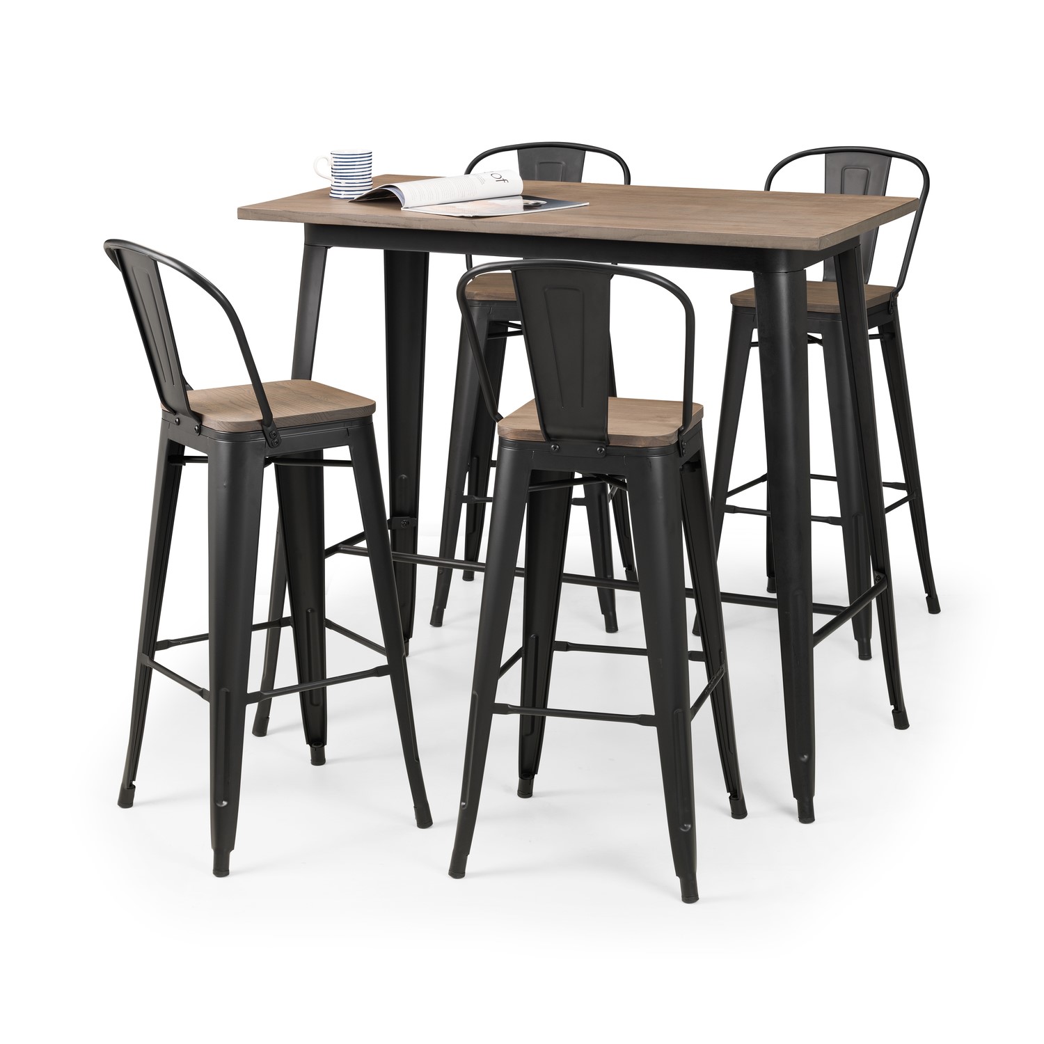 grafton industrial bar table set julian bowen