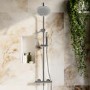 Chrome Round Gooseneck Thermostatic Bar Shower Set with Hand Shower & Slide Rail Kit - Grace