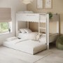 White Scalloped Triple Sleeper Bunk Bed with Trundle – Gracie