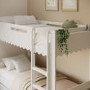 White Scalloped Triple Sleeper Bunk Bed with Trundle – Gracie