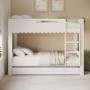 White Scalloped Triple Sleeper Bunk Bed with Trundle – Gracie