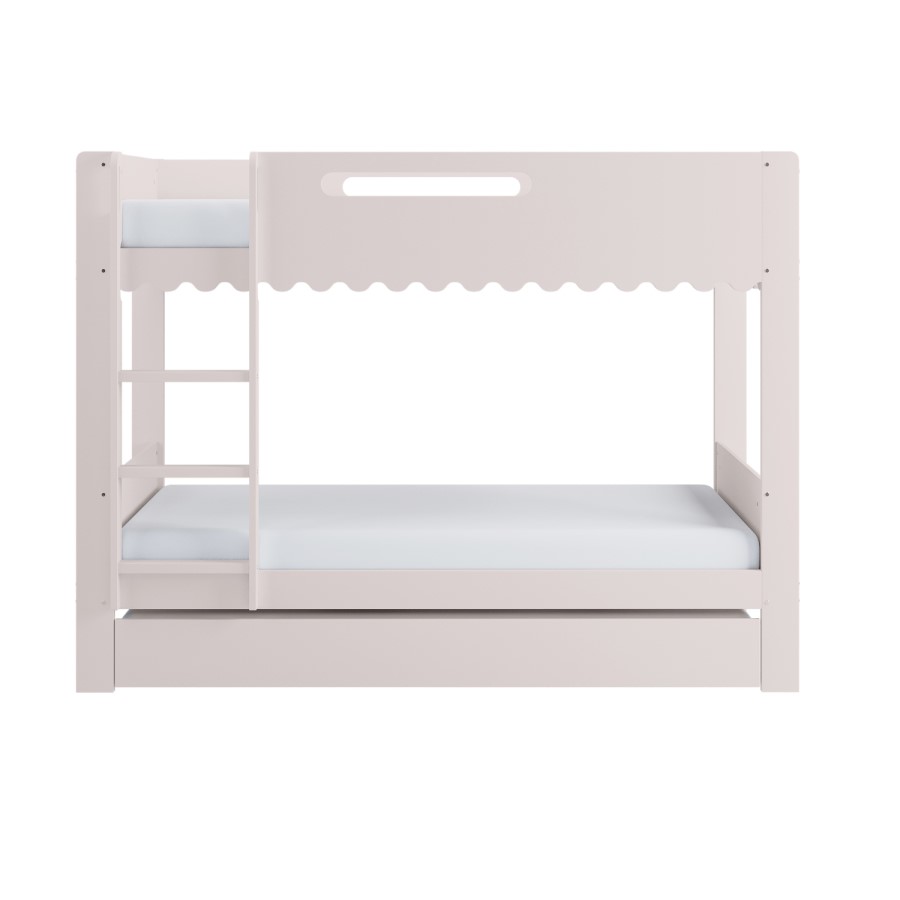 Pink Scalloped Triple Sleeper Bunk Bed with Trundle – Gracie