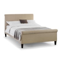 Grosvenoir Upholstered Beige Scroll King Size Bed