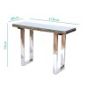 Rustic Solid Wood Console Table with Metal Legs &amp; Glass Top - Grayson