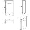 Grey Back to Wall WC Toilet Unit - Without Toilet - W500 x D200mm - Oakland