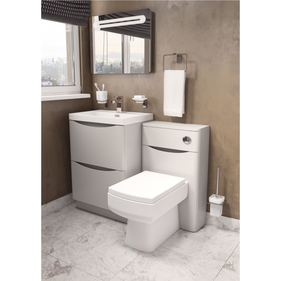 Grey Free Standing Bathroom Vanity Unit & Basin - W600 x H850mm -Oakland