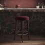 Burgundy Velvet Kitchen Counter Stool with Walnut Legs - Gatsby