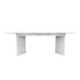 White Marble Effect Pillar Extendable Dining Table - Seats 6-8 - Geneva