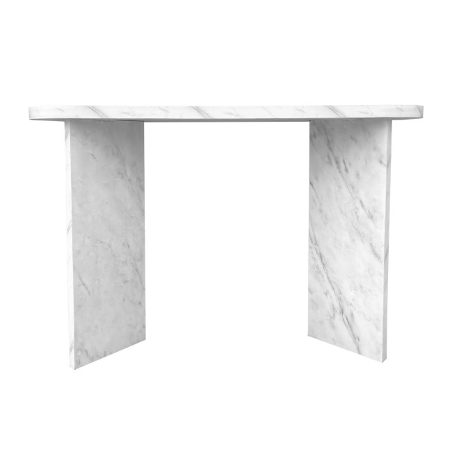 Large White Marble Effect Console Table - Geneva