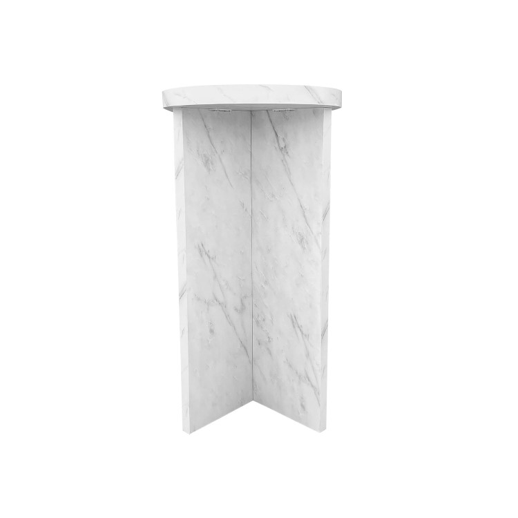 Large White Marble Effect Console Table - Geneva