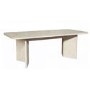 Beige Marble Effect Pillar Extendable Dining Table - Seats 6 - 8 - Geneva