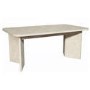 Beige Marble Effect Pillar Extendable Dining Table - Seats 6 - 8 - Geneva