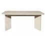 Beige Marble Effect Pillar Extendable Dining Table - Seats 6 - 8 - Geneva