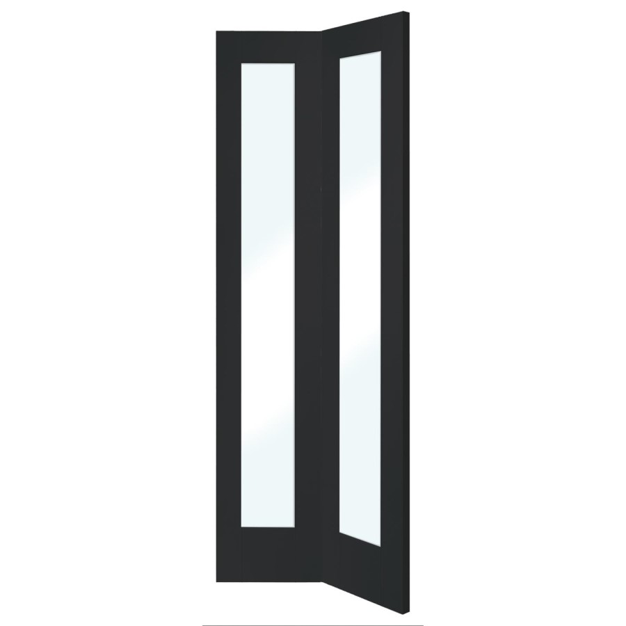Internal White Primed Pattern 10 Bi-Fold with Clear Glass - White Primed, 1981 x 686 x 35 mm