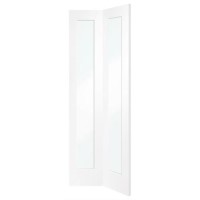 Internal White Primed Pattern 10 Bi-Fold with Clear Glass - White Primed, 1981 x 762 x 35 mm