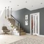 White Primed Worcester Internal Bi-Fold with Clear Glass - White Primed, 1981 x 686 x 35 mm