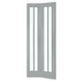White Primed Worcester Internal Bi-Fold with Clear Glass - White Primed, 1981 x 762 x 35 mm
