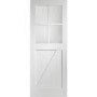 Internal White Primed Cottage with Clear Glass - White Primed, 1981 x 686 x 35 mm