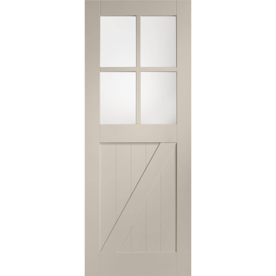 Internal White Primed Cottage with Clear Glass - White Primed, 1981 x 686 x 35 mm