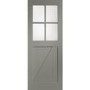 Internal White Primed Cottage with Clear Glass - White Primed, 1981 x 686 x 35 mm