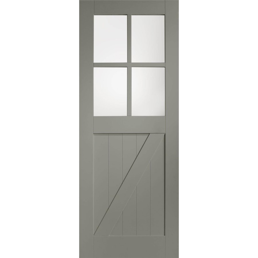 Internal White Primed Cottage with Clear Glass - White Primed, 1981 x 686 x 35 mm