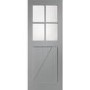 Internal White Primed Cottage with Clear Glass - White Primed, 1981 x 686 x 35 mm