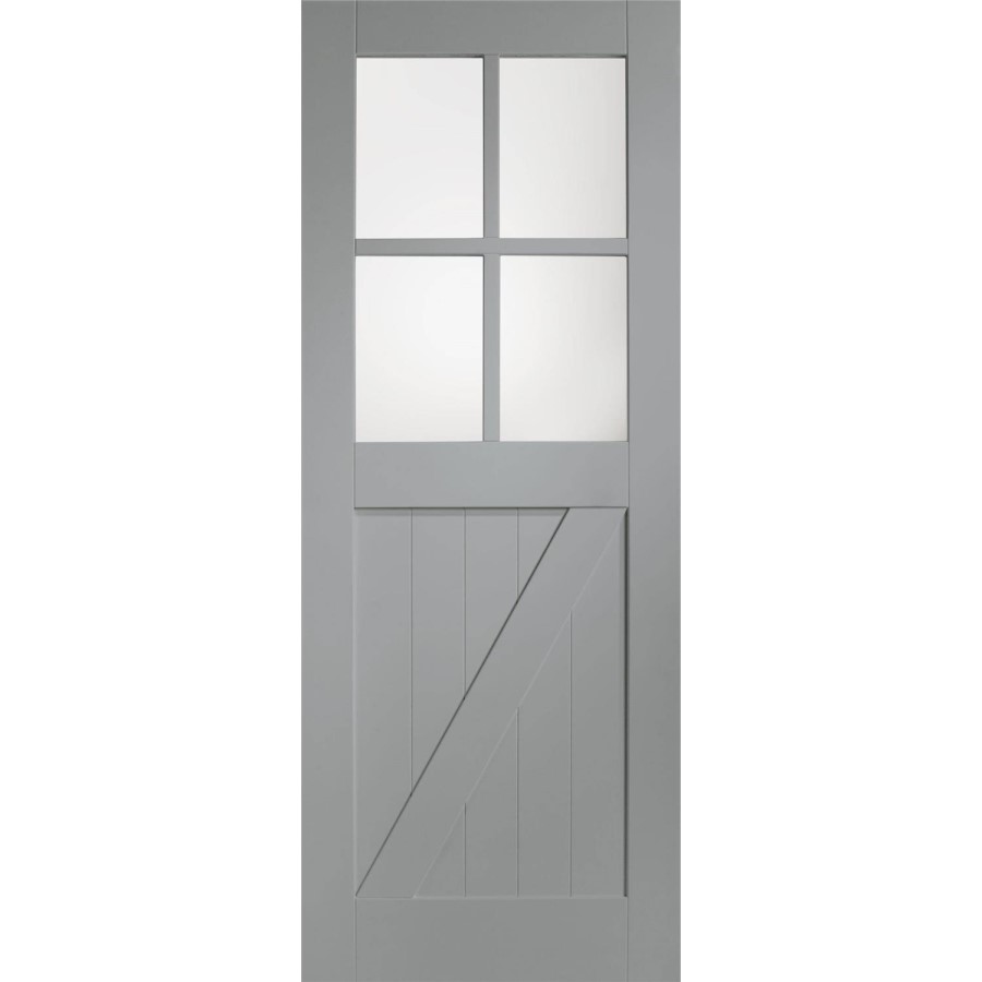 Internal White Primed Cottage with Clear Glass - White Primed, 1981 x 686 x 35 mm