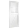 Internal White Primed Cottage with Clear Glass - White Primed, 1981 x 838 x 35 mm
