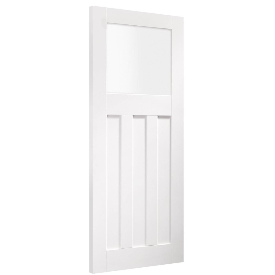 Internal White Primed Half-Glazed 1930s Door with Opaque Glass - 1981 x 762 x 35mm - DX - XL Joinery