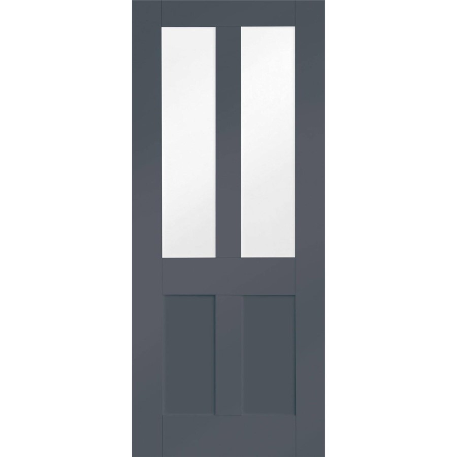 Internal White Primed Malton Shaker with Clear Flat Glass - White Primed, 1981 x 838 x 35 mm