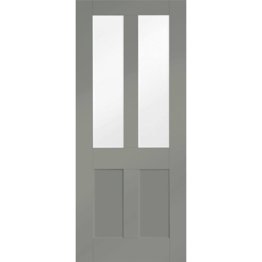 Internal White Primed Malton Shaker with Clear Flat Glass - White Primed, 1981 x 838 x 35 mm