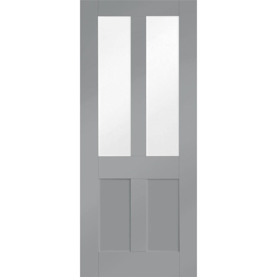 Internal White Primed Malton Shaker with Clear Flat Glass - White Primed, 1981 x 838 x 35 mm