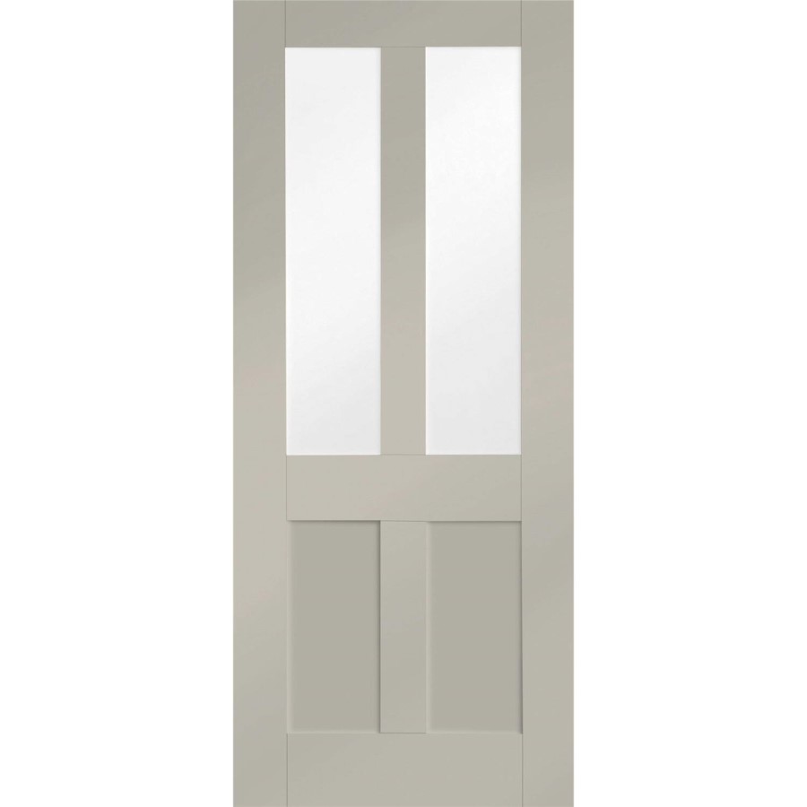 Internal White Primed Malton Shaker with Clear Flat Glass - White Primed, 1981 x 838 x 35 mm