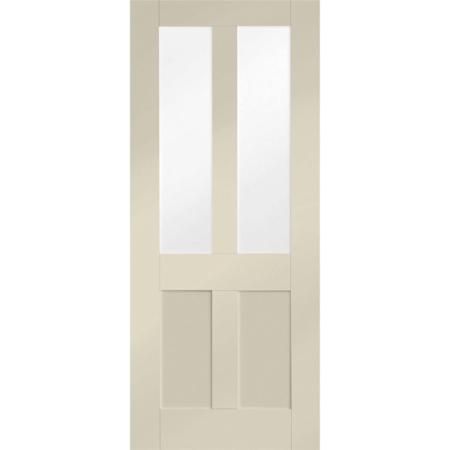 Internal White Primed Malton Shaker with Clear Flat Glass - White Primed, 1981 x 838 x 35 mm