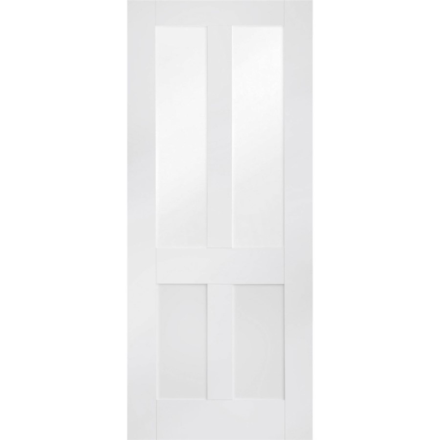 Internal White Primed Malton Shaker with Clear Flat Glass - White Primed, 1981 x 838 x 35 mm