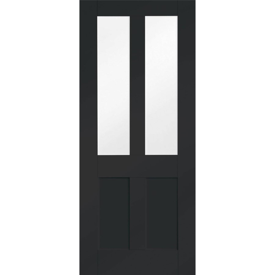 Internal White Primed Malton Shaker with Clear Flat Glass - White Primed, 2040 x 826 x 40 mm