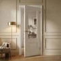 Internal White Primed Half-Glazed Door with Clear Bevelled Glass - 1981 x 762 x 35mm - Nelson - XL Joinery