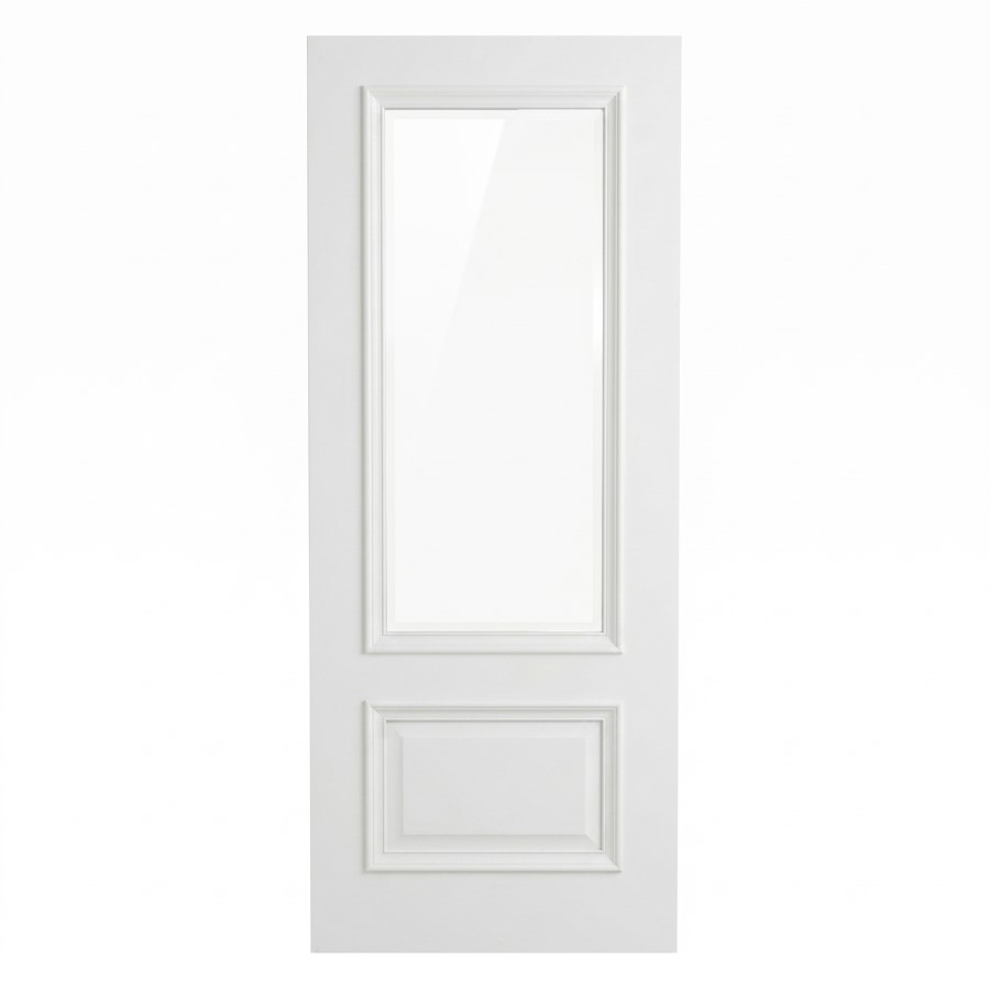 Internal White Primed Half-Glazed Door with Clear Bevelled Glass - 1981 x 762 x 35mm - Nelson - XL Joinery