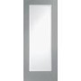 Internal White Primed Pattern 10 Fire Door with Clear Glass - 1981 x 686 x 44 mm, White Primed