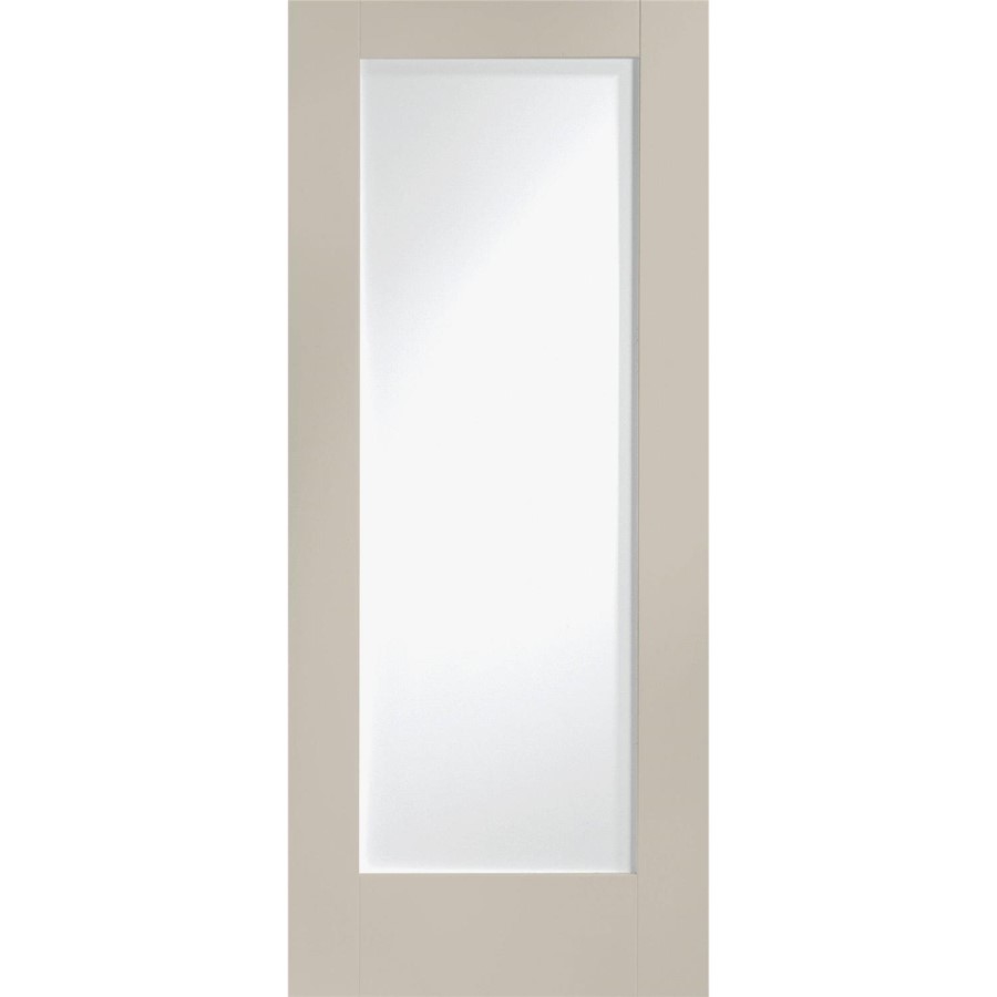 Internal White Primed Pattern 10 Fire Door with Clear Glass - 1981 x 686 x 44 mm, White Primed